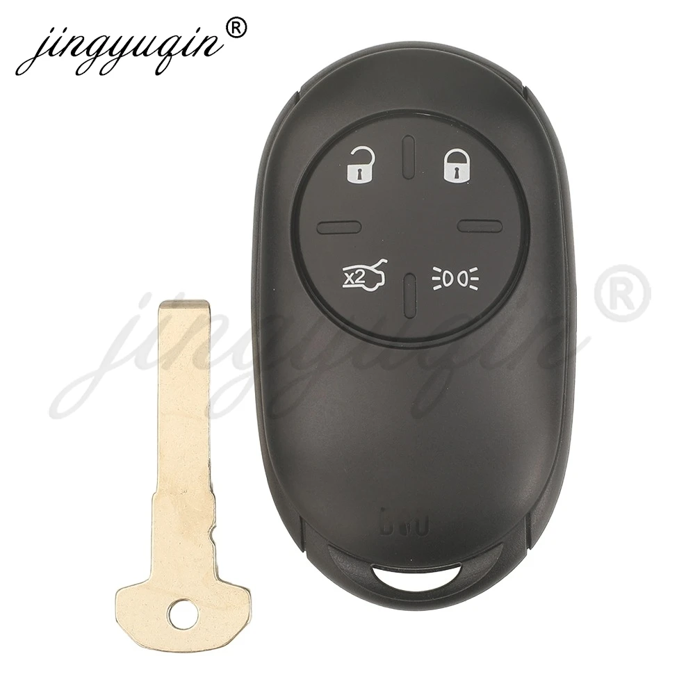jingyuqin Remote Car Key Shell For Fiat 500 2020 2025 High Quality Keyless Remote New Car Key Case and Uncut Blade 4 Buttons