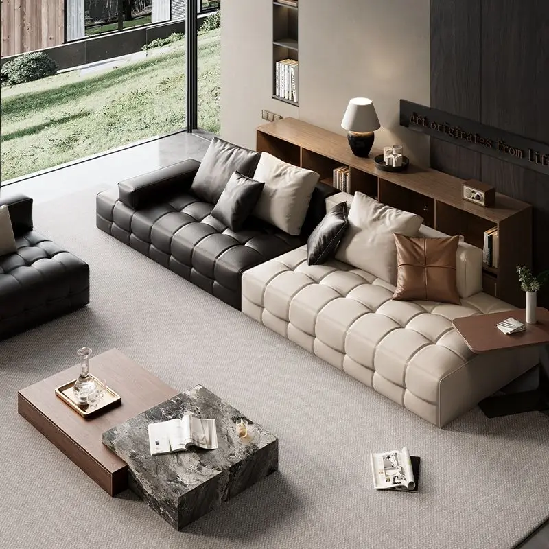 

Modern simple Italian light luxury sofa combination, business reception large apartment sofa