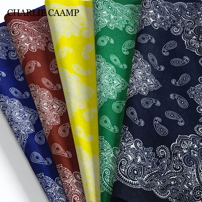 New Women Paisley Hip Hop Cashew Cotton Square Scarf Bandana Headband Kerchief Outdoor Unisex Wrist Wraps Face Mask Handkerchief