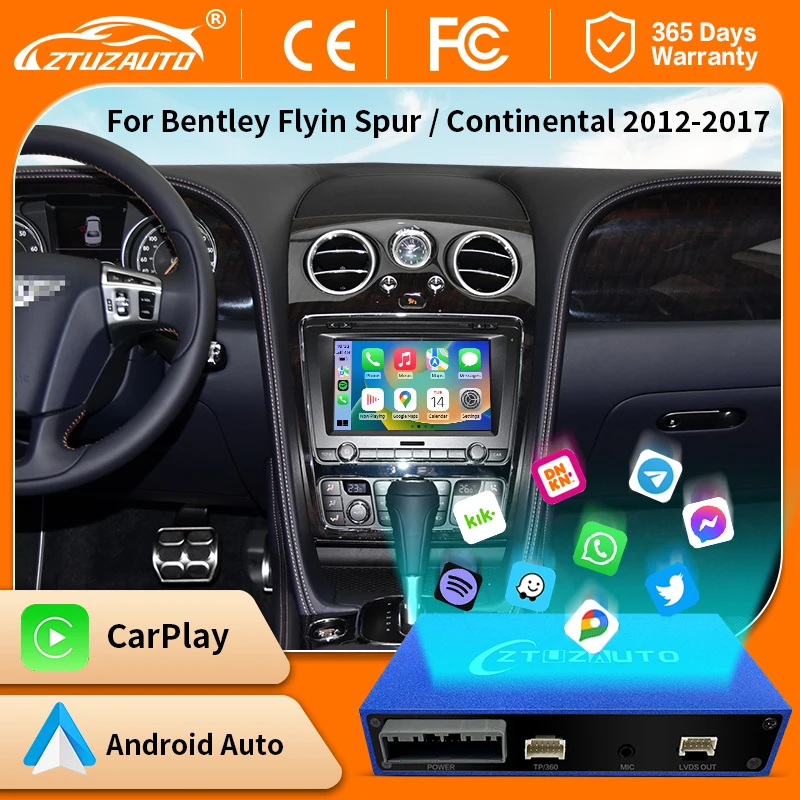 Wireless Apple CarPlay For Bentley Continental GT Flying Spur Android Auto Airplay Mirror link Retrofit Multimedia Navigation