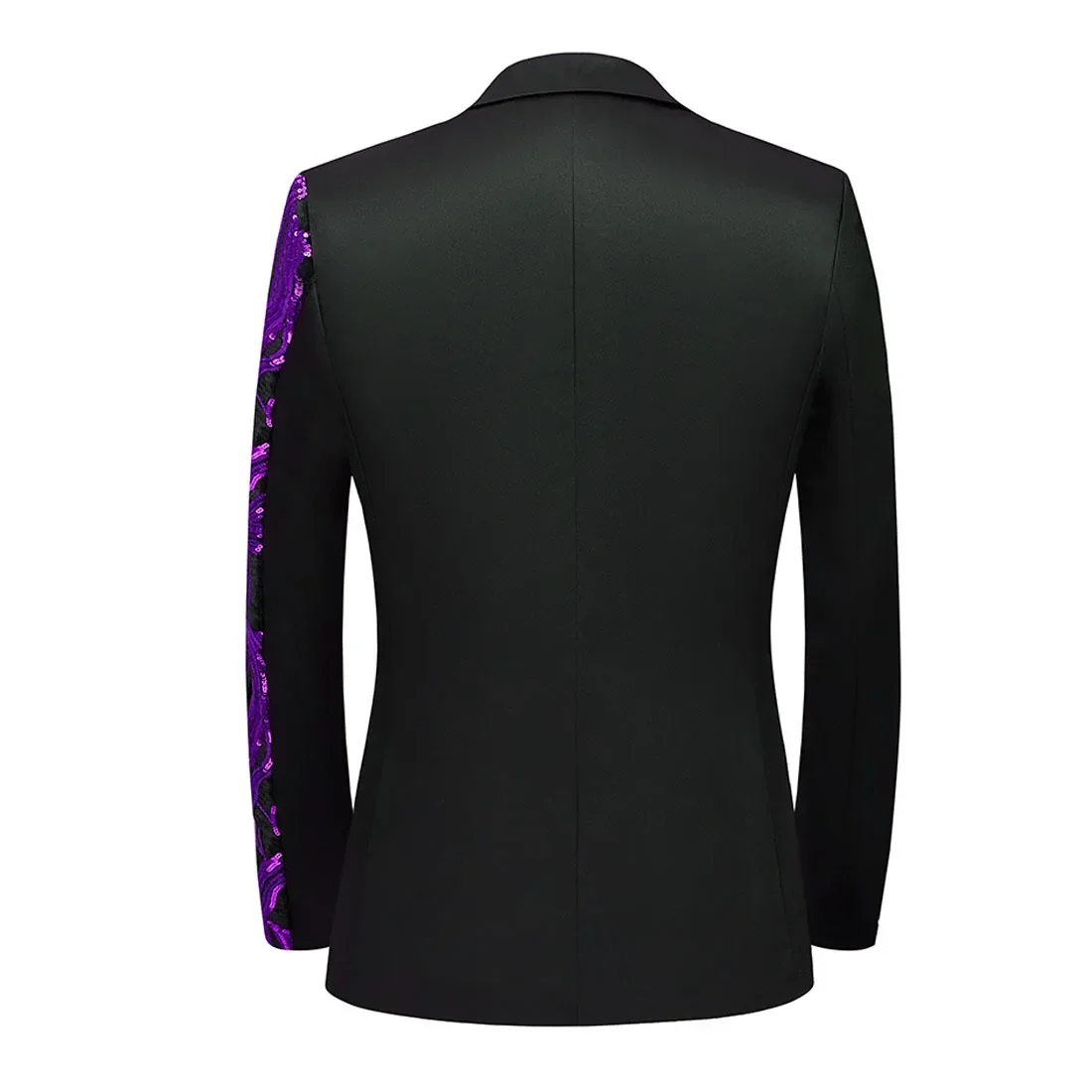 Purple Wave Sequin Blazers for Men 2025 Slim Fit Mens Sparkly Smart Casual Light Luxury Formal Banquet One Button Suit Jacket