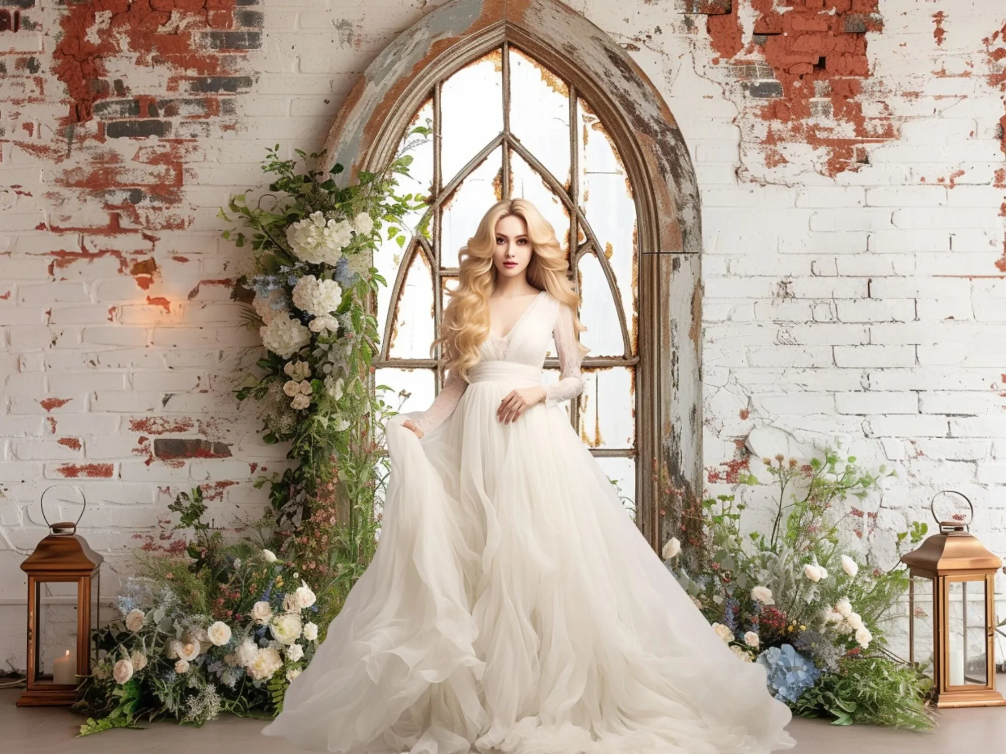 Mehofond-Fondo de fotografía, pared de ladrillo rústico, Floral, ventana, cumpleaños, boda, maternidad, Retrato, decoración, telón de fondo, estudio fotográfico