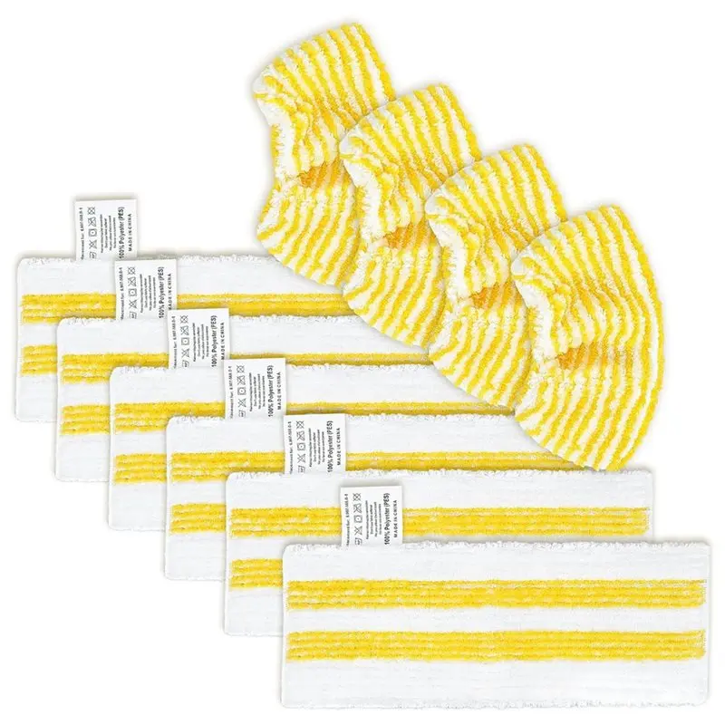 

【PASSIONE】Набор салфеток из микрофибры Easyfix, 10 шт., для пароочистителей Karcher SC 2, SC 3, SC 4, а также насадок для пола и ручной чистки.