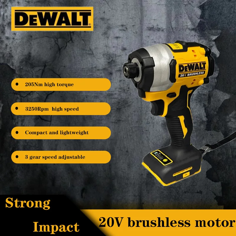 DEWALT DCF850 20V MAX Brushless Impact Driver - Compact Electric Drill, Hammer Drill, Cordless Rechargeable Screwdriver, 205Nm T