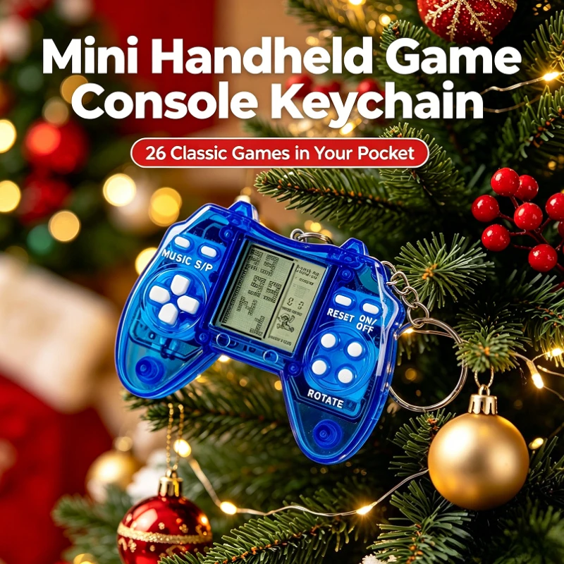 Special Transparent Gamepad Shaped Mini Game Keychain, Classic Retro Games, Portable Pocket Gaming Device for Christmas Presents