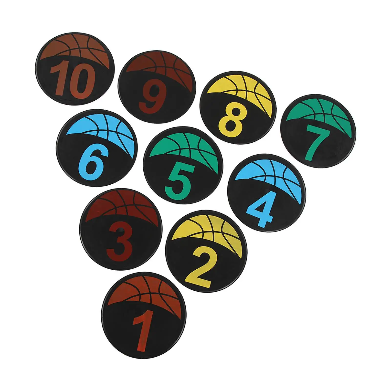 Bright Colored Spot Markers for Speed Training & Numbered Floor Use - Ideal for basketball & for football Sports