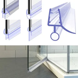 Striscia di tenuta per porta in vetro di gomma PVC da 2 pezzi da 4 a 12mm senza telaio per doccia da bagno guarnizione per schermo Gap finestra porta guarnizione tappo per acqua