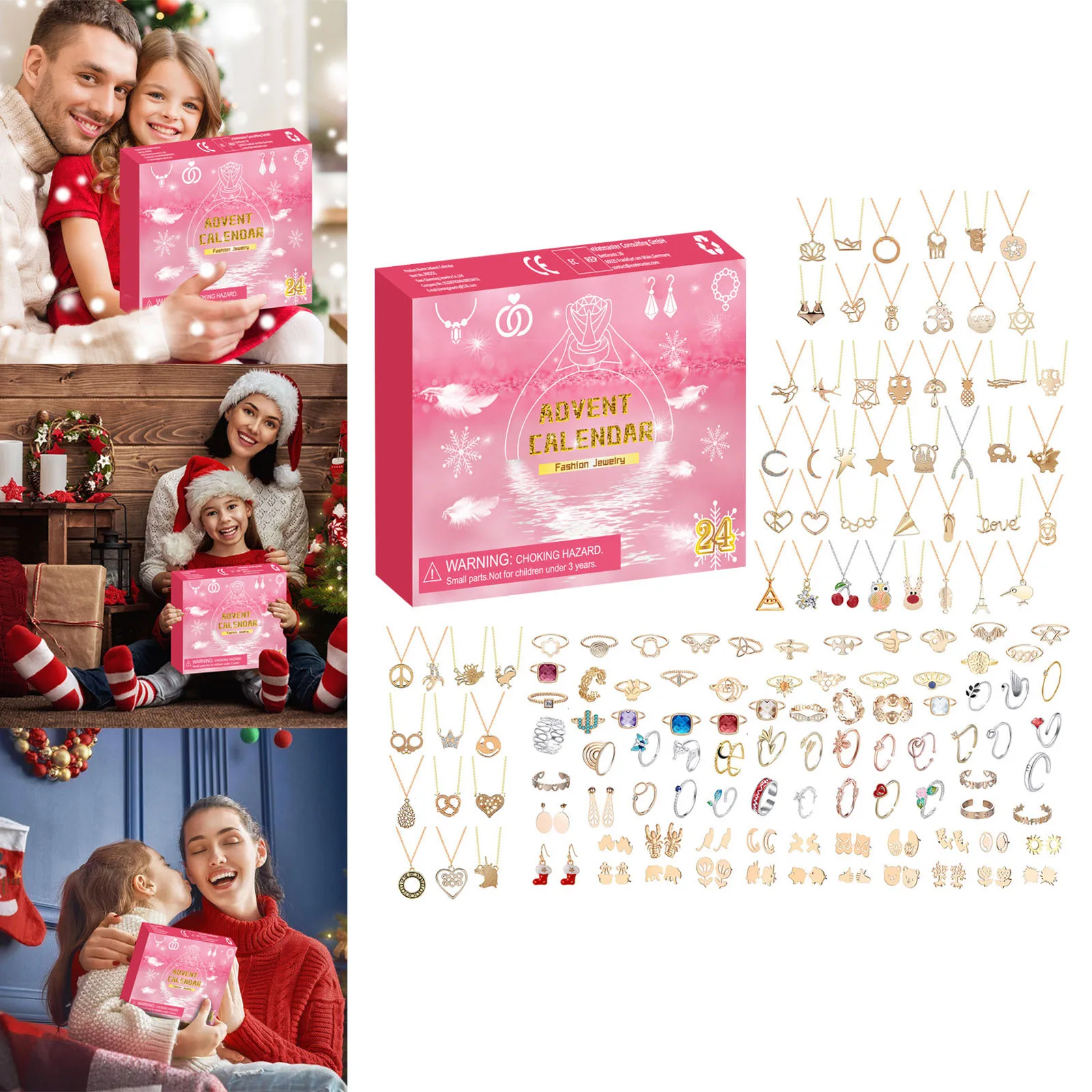 Adult Hobby Desk Countdown Christmas Advent Calendar For Kids Jewelry Set Ring Battery Operated Christmas Trees with Timer