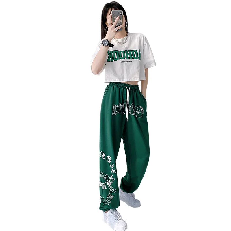 Adult Hip Hop Clothing White Tops Green Pants Casual Overalls Street Dance Wear Jazz Performance Clothes Hip Hop Dance Costumes