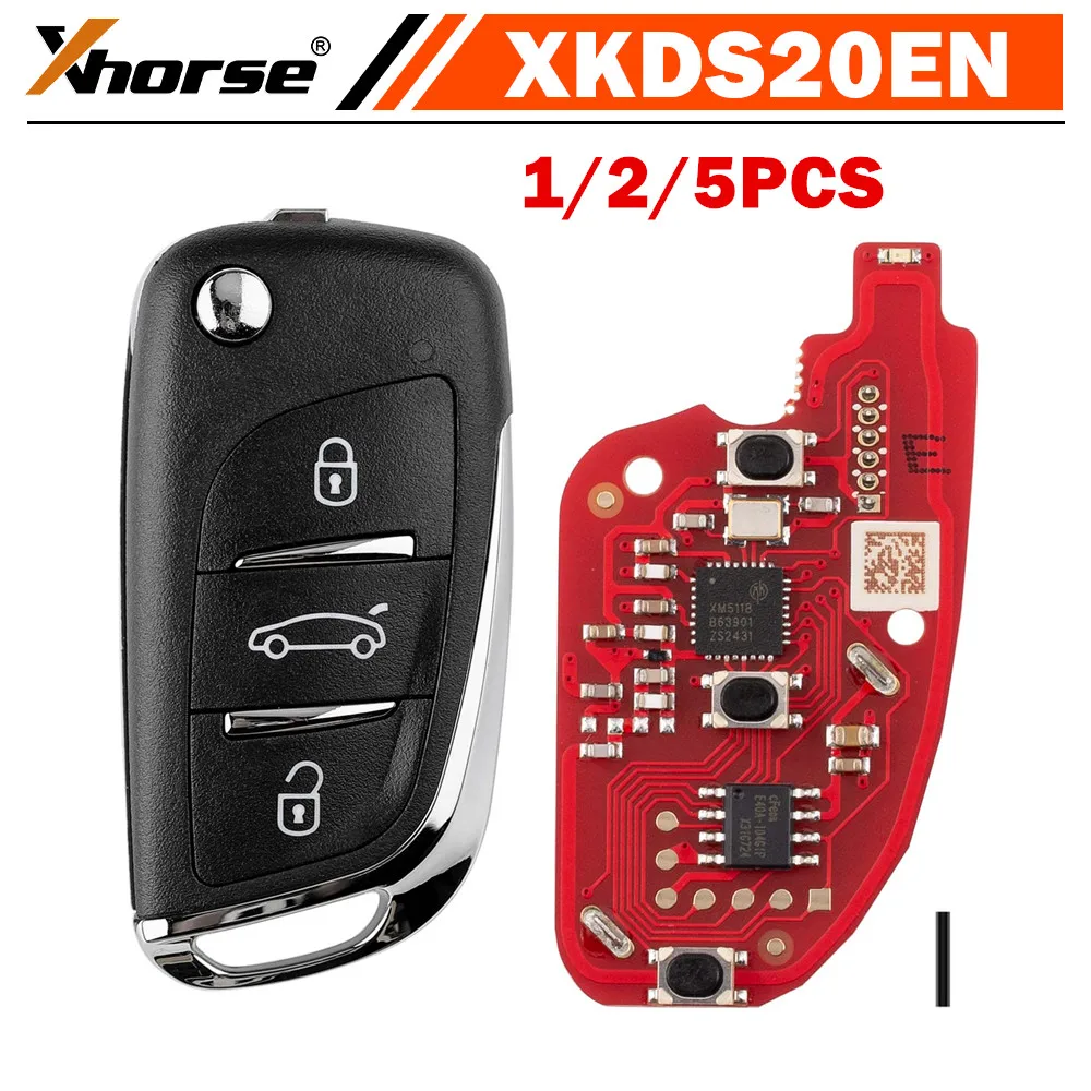 

1/2/5 Pieces Xhorse XKDS20EN for Volkswagen DS Style Wire Remote Key 3 Button Working with Mini Key Tool/Max Pro/VVDI2