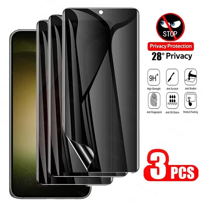 3Pcs Privacy Hydrogel Film for Samsung Galaxy A56 A55 A54 A53 A17 A27 A37 A57 A36 A26 A16 Screen Protector S26 S25 S24 Ultra