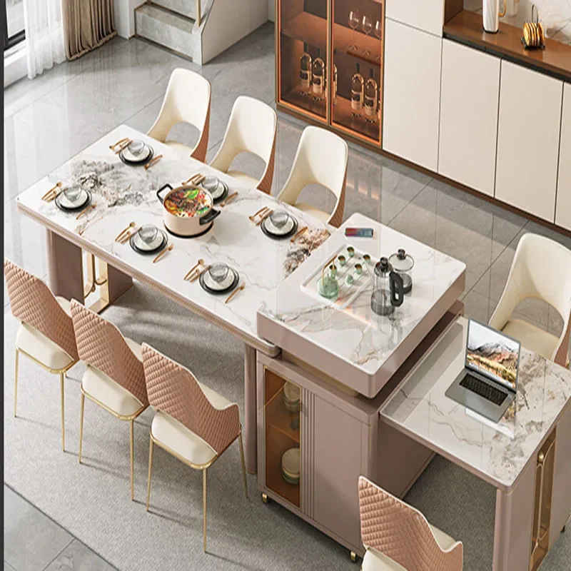 

Extendable Ornaments Dining Table Centerpiece Modern Hotel Lobby Small Apartment Dinning Table Kitchen Balcony Comedor Furniture