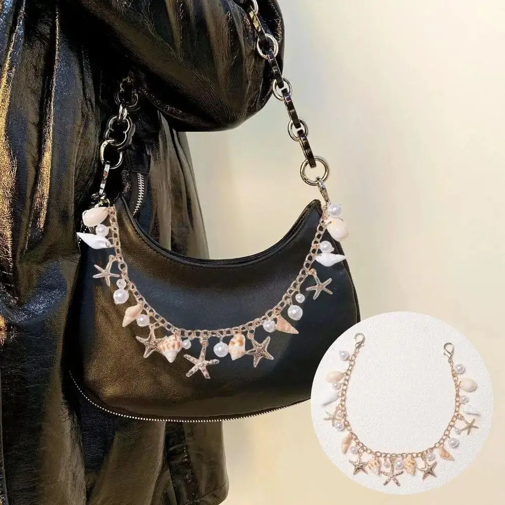 

DIY Decoration Starfish Conch Pearl Bag Pendant Lanyard Key Chain Bag Charms Accessory Fashion Bohemian Style Bag Chain