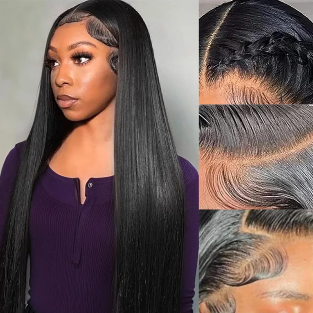 13x4 13x6 مستقيم HD شعر مستعار أمامي 360 كامل الدانتيل الجبهة خصلات الشعر المستعار الإنسان للنساء شفافة البرازيلي 5x5 غلويليس الباروكات الطبيعية #2