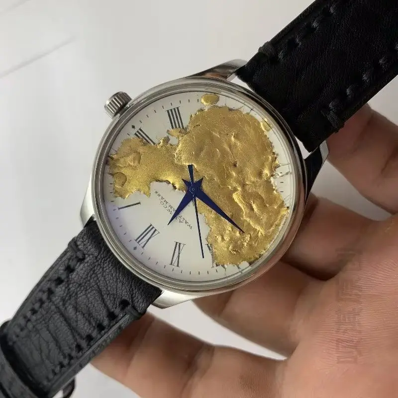 Enamel Food Gold Map Dial - Manual Customized Fully Automatic Mechanical Watch - Limited Edition