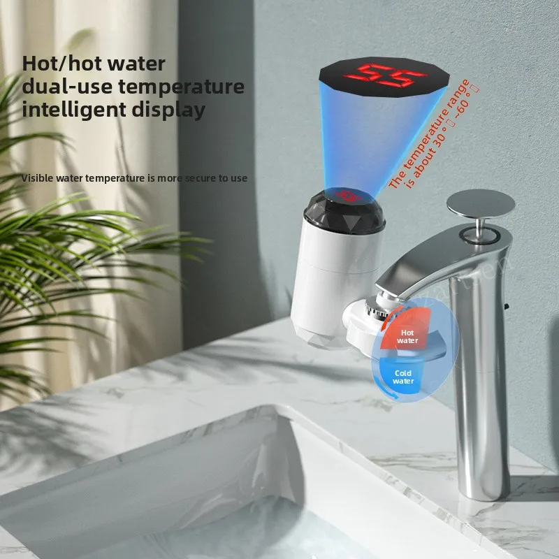 Kitchen Electric Water Heater Tap Instant Hot Water Faucet Heater Cold Heating Faucet Tankless Instantaneous Water Heater