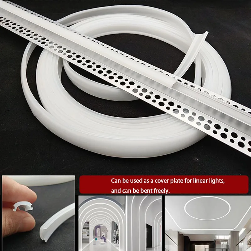 Silicone LED cover, silicone diffuser, flexible silicone diffuser/cover for aluminum profiles (suitable for 30mm channel width)