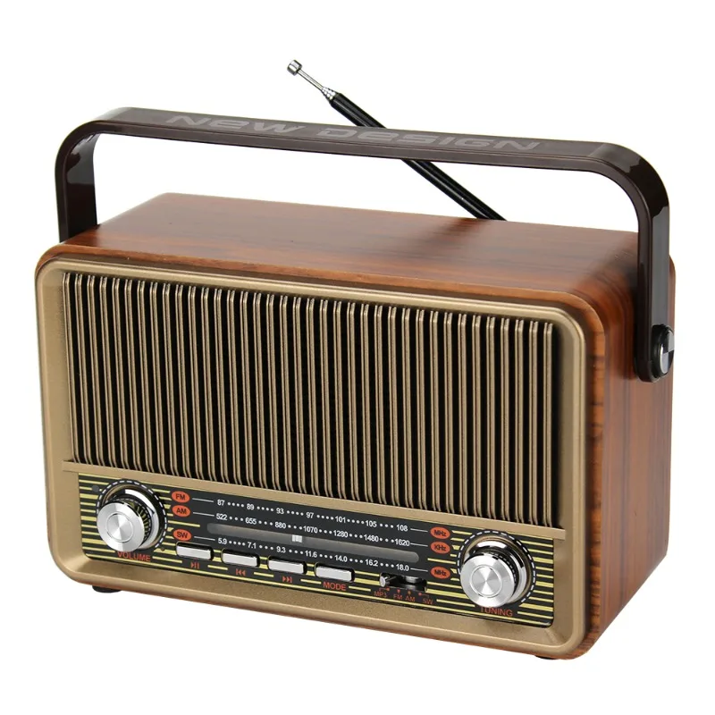 Classical Vintage Retro Wooden Home Rechargeable BT USB Radio Stereo Mp3 Music Player Speaker Am Fm Sw Multiband Portable Radios