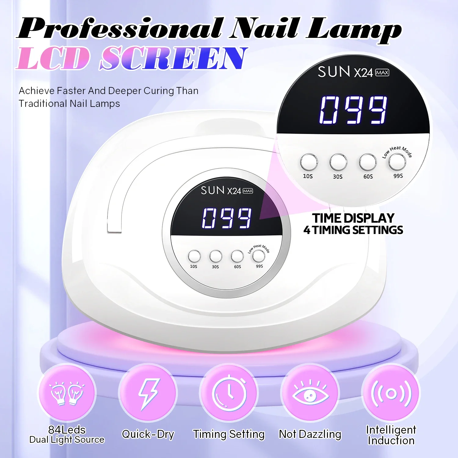 380W UV LED Lamp for Nail  84 LEDs Nail Dryer with Auto Sensor Quick-drying Manicure Lamp for Curing Nail Polish Nail Art Tools