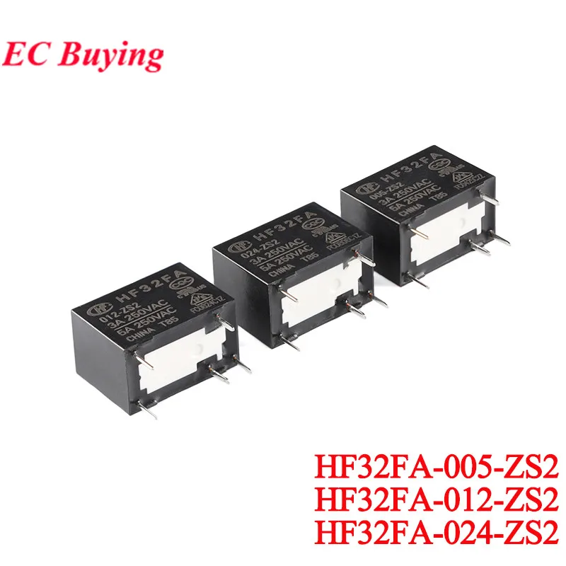 5 unidades/1 peça JZC-32FA HF32FA/005-ZS2 012-ZS2 024-ZS2 5VDC 12VDC 24VDC DC 5V 12V 24V 5A 5Pin Relé de potência Relais Rele