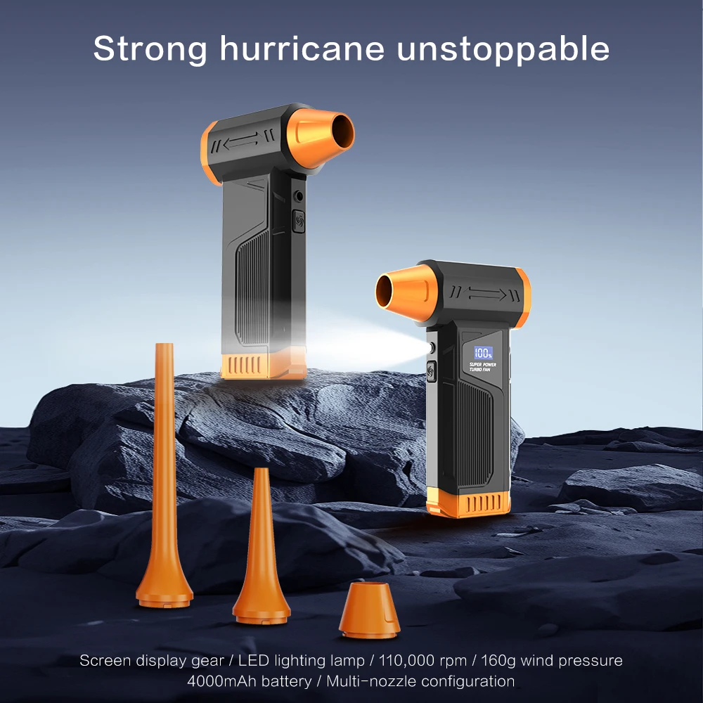 منفاخ مروحة توربو عالي السرعة 110,000 دورة في الدقيقة مكنسة كهربائية محمولة قوية مع لون جديد مثالية لإزالة الغبار