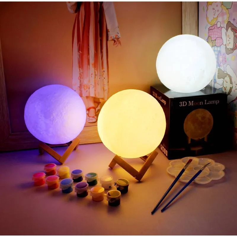 Creative Moon Lamp Led Small Night Light Stand Starry For Bedroom Bed Decoration Ambiance Light Kids Gift