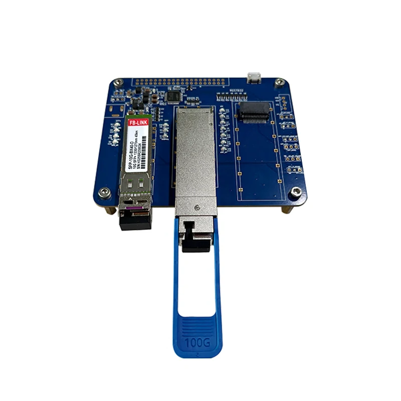 

The optical transceiver programming board supports writing SFP/SFP+/XFP/QSFP/QSFP28 codes to the onboard CodingBox.