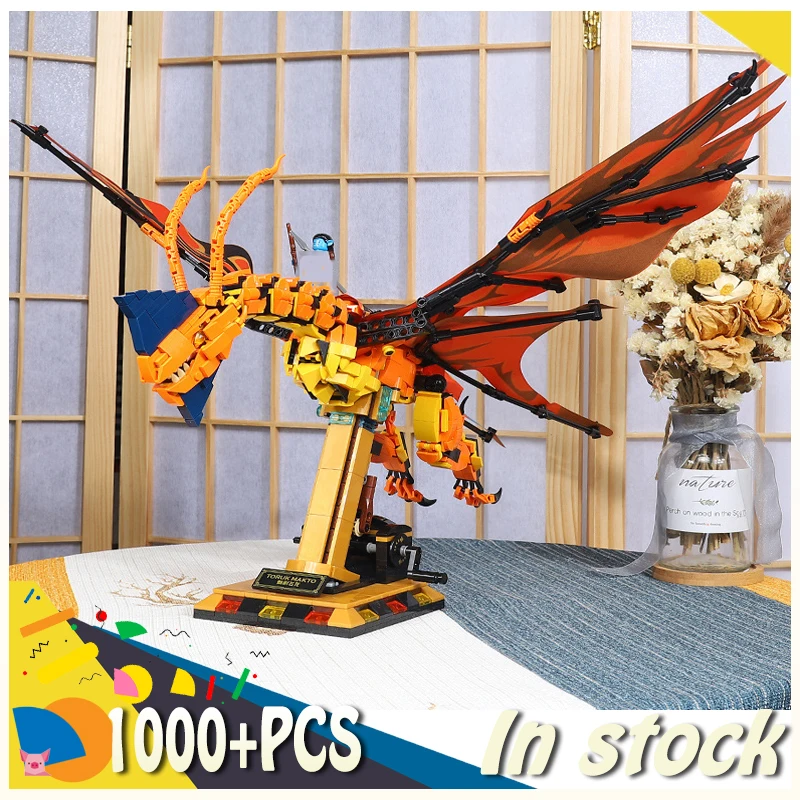 Phantom Flying Dragon Building Blocks Assembly Combination Model Fantasy Flame Dinosaur Puzzle Creative Patchwork Children Toys