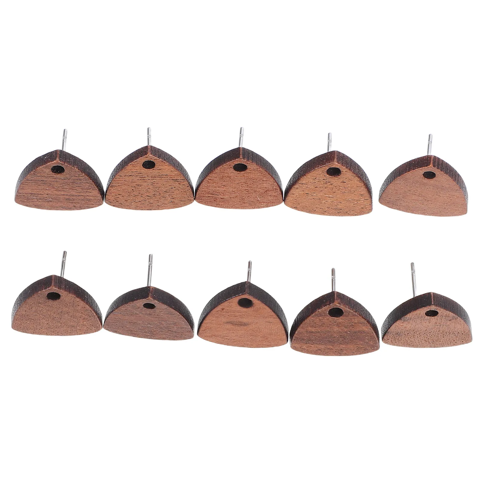 

10 шт. деревянных заготовок для серег-гвоздиков треугольной формы, комплектующие для изготовления украшений, аксессуары для рукоделия, удобные, легкие