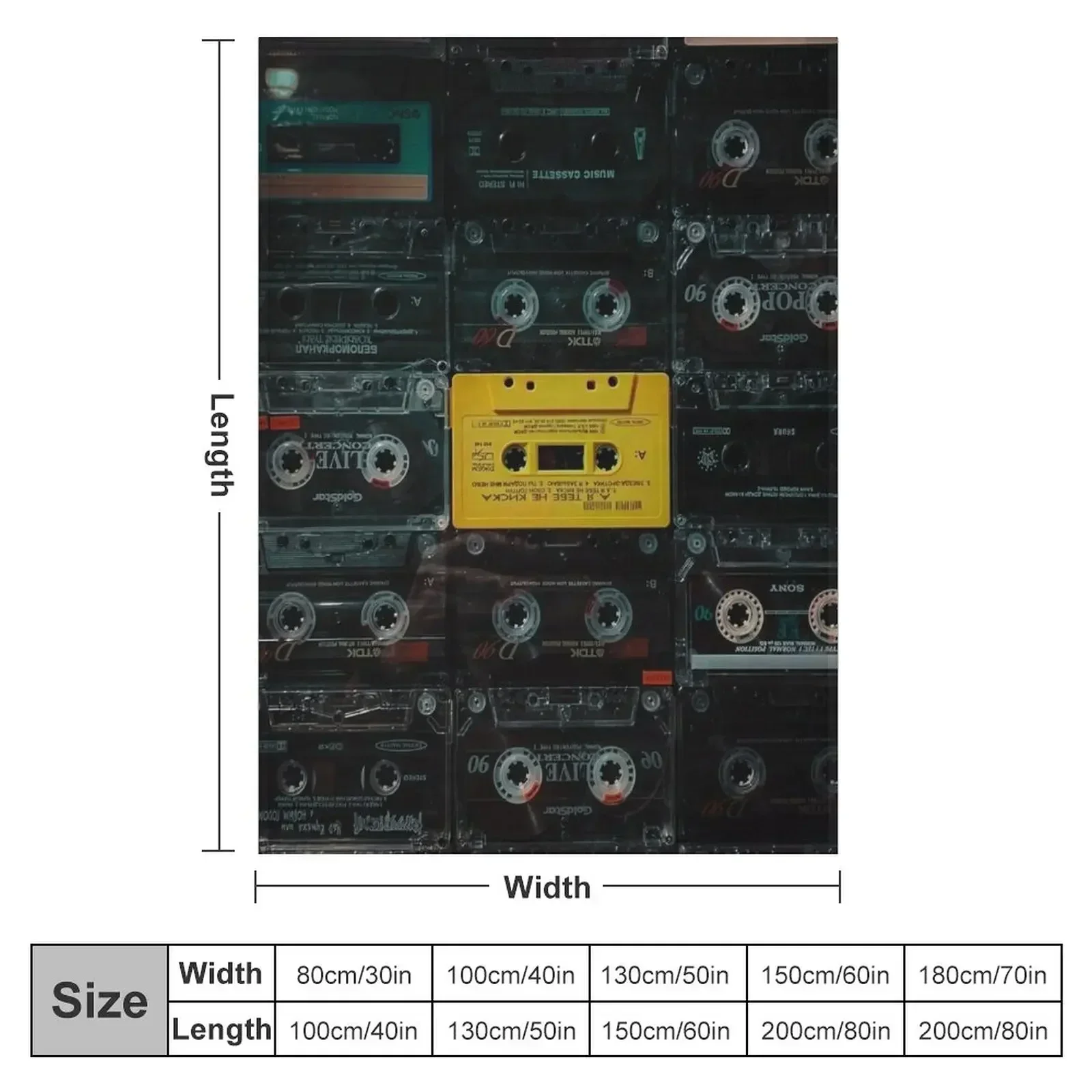 Vintage Cassette Tape Throw Blanket couch cozy soft plush fuzzy picnic outdoor blanket