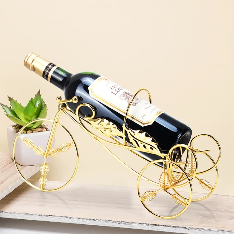 Luxury style gold wine cabinet decorated wine rack ornaments rack red glass rack upside down home rack.