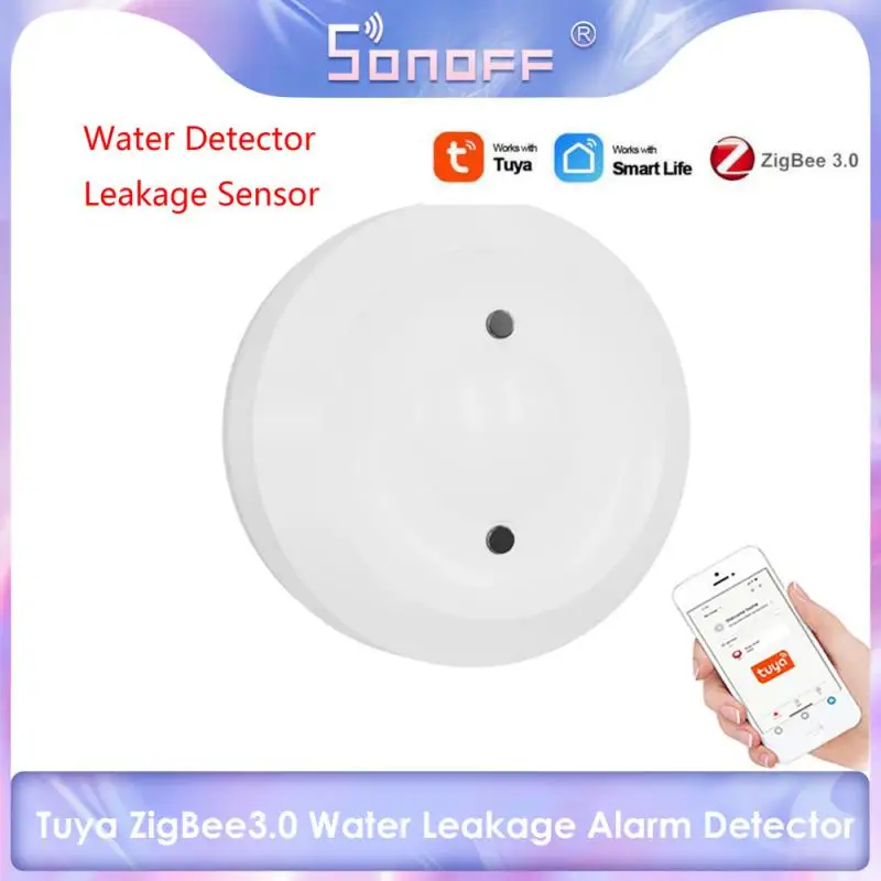 ZigBee Tuya Water Leak Detector Flood Sensor Water Tank Full Water Linkage Alarm SmartLife Remote Monitoring With Zigbee Gateway