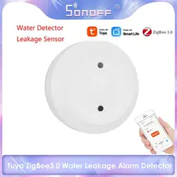 Detector de fugas de agua ZigBee Tuya, Sensor de inundación, alarma de enlace de agua completa, monitoreo remoto SmartLife con puerta de enlace Zigbee