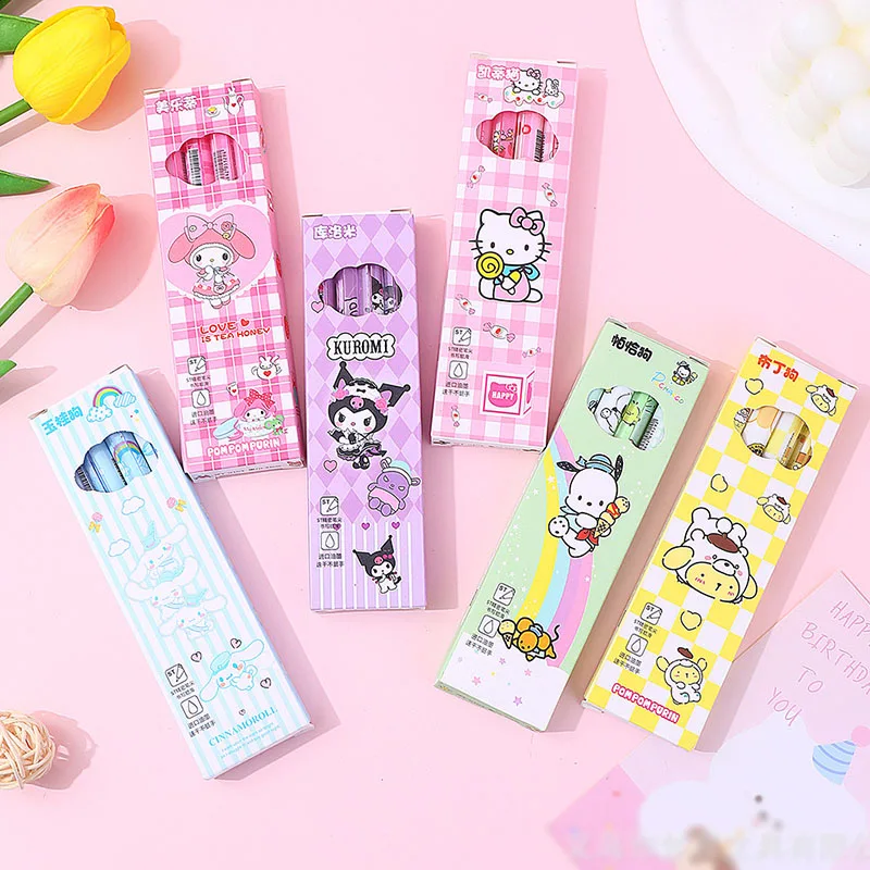 

24/48pcs Sanrio Creative Press Gel Pen набор милые 0,5 мм черные чернильные ручки подписи рекламные школьные принадлежности офиса