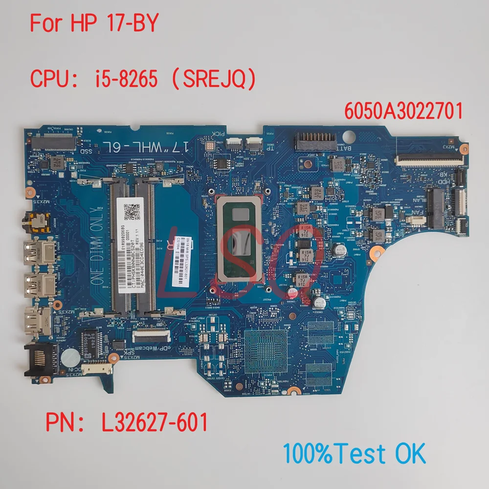 6050A3022701 For HP ProBook 17-BY Laptop Motherboard With CPU i5-8265 PN:L32627-601 100% Test OK