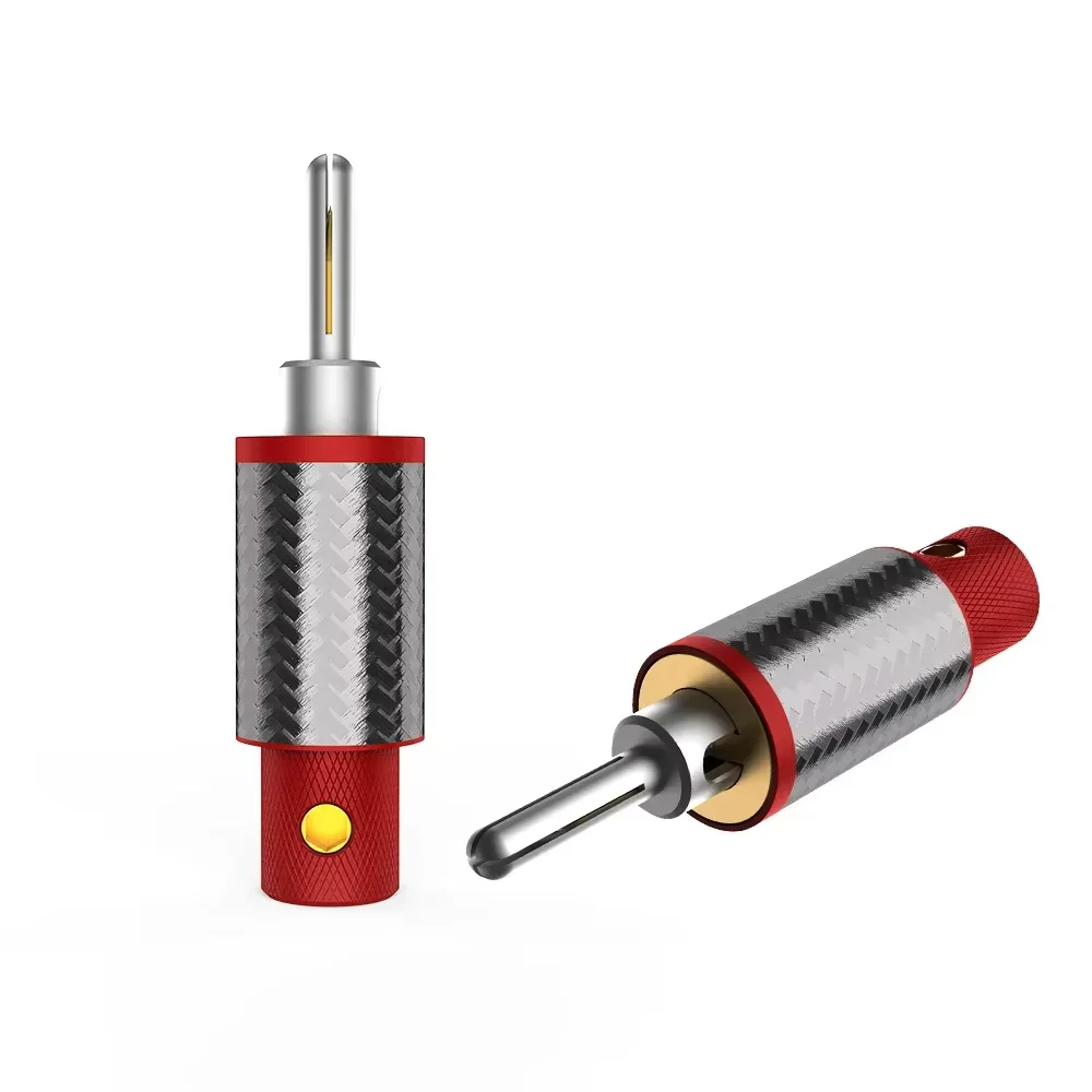 VB404AG Solid Silver Banana Plug Hifi Speaker Cable Connector High End Audiophile Terminal for Amplifier Speaker DIY Audio Cable