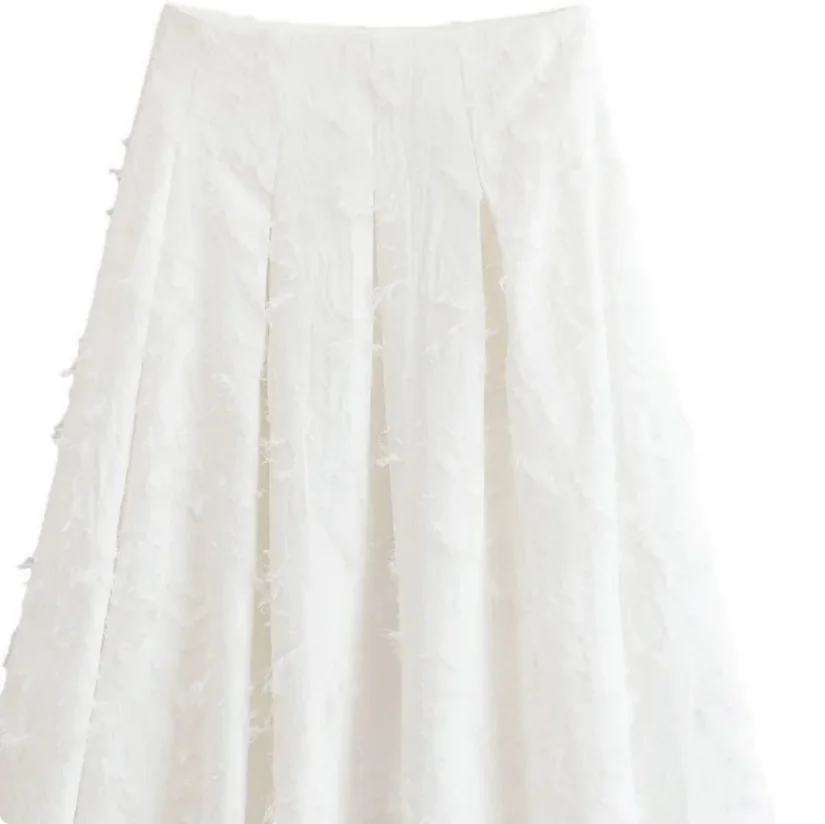 Chemise à manches Jacquard à simple boutonnage et jupe longue trapèze taille haute, ensemble deux pièces, nouvelle saison automne-hiver 2025