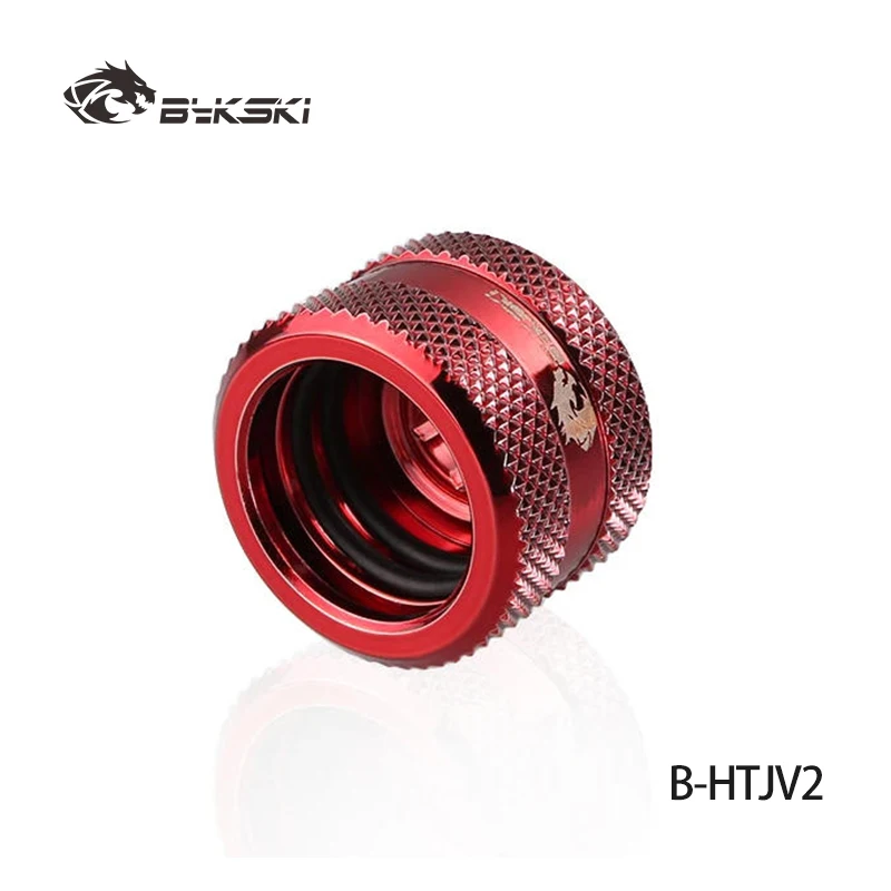 Złączka Bykski OD12mm/OD14mm/OD16mm do rur akrylowych, z gwintem G1/4'', ręcznie zaciskana, do sztywnych rur komputerowych, czerwona, niebieska, pistoletowa. — zdjęcie produktu 5