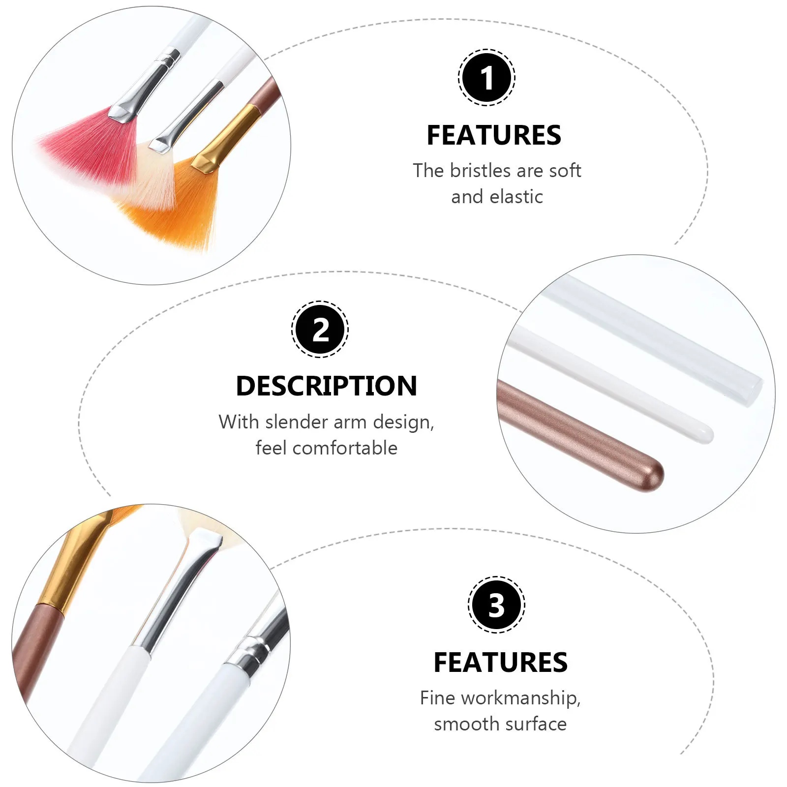 Herramienta de maquillaje para contorno de polvo de mezcla en forma de abanico, suministros de herramientas de maquillaje para colorete, accesorios, 3 uds.