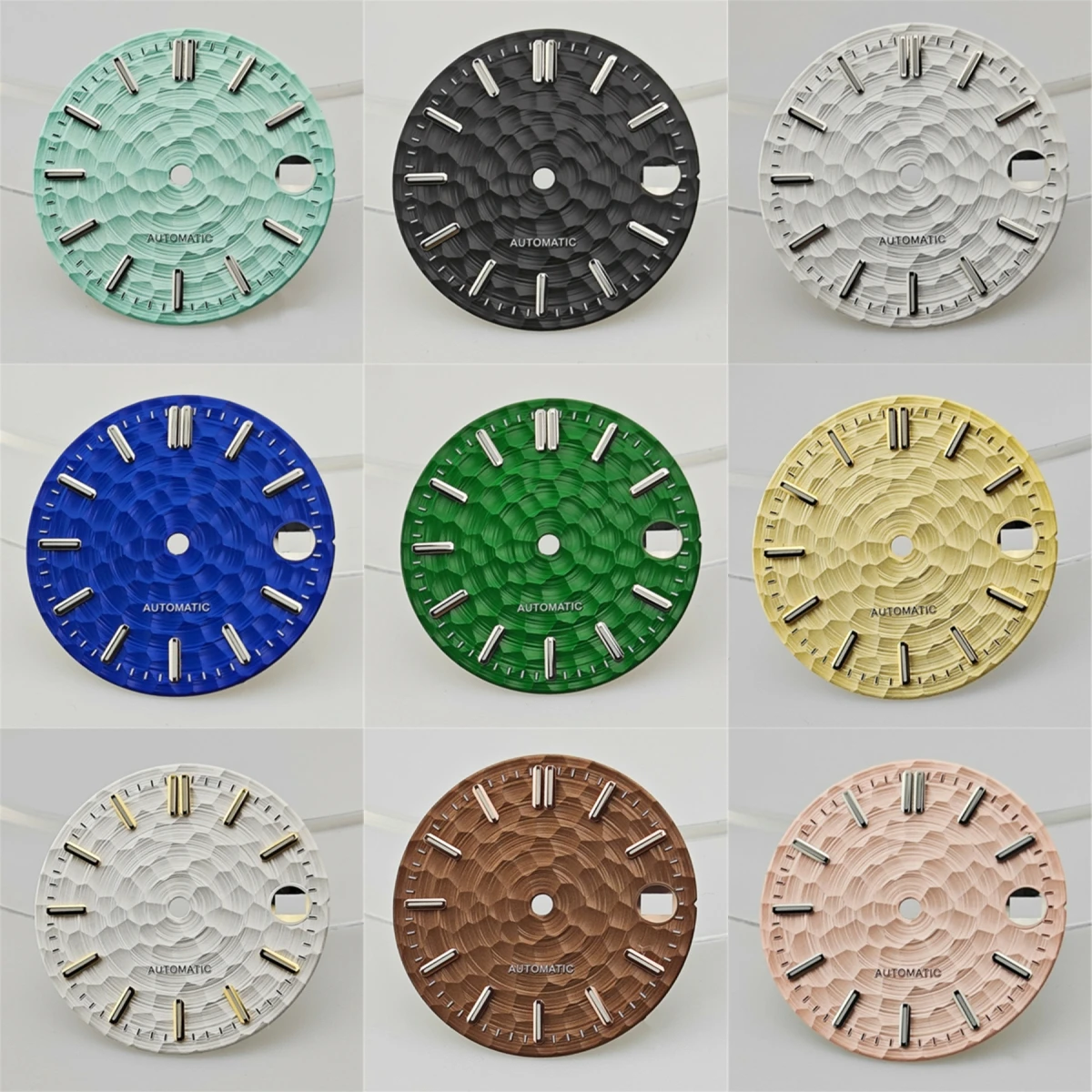 Сотовый циферблат, подходит для NH35/NH36, циферблат с механизмом, зеленый светящийся аксессуар для модификации часов «сделай сам», золотой циферблат 28,5 мм