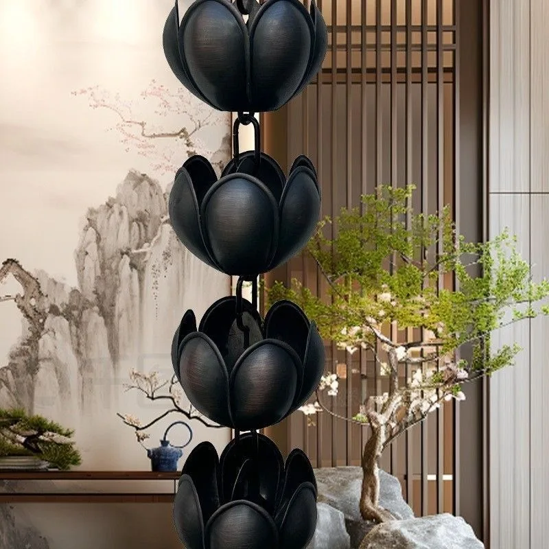 Rain Chain Temple Zen Drainage Guide Water Chain Garden Drainage Guide