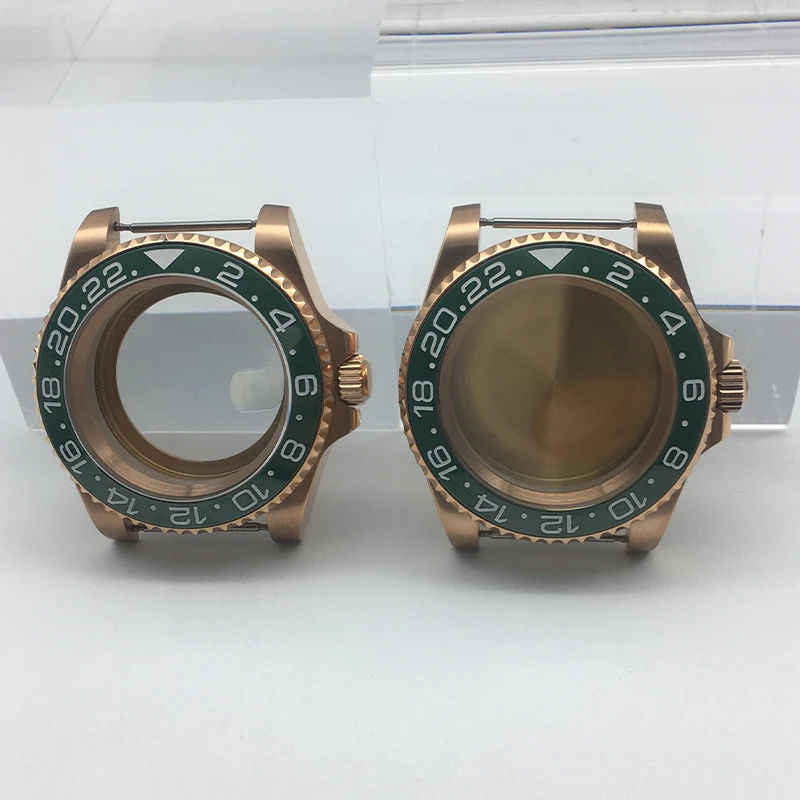 

Высококачественный корпус nh35 из розового золота 40 мм, сапфировое стекло, керамический безель для Seiko nh35 nh36 nh38 Miyota 8215, механизм 28,5 мм, циферблат