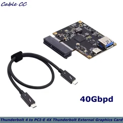 Thunderbolt 4 to PCI-E 4X Thunderbolt External Graphics Card Expansion Dock USB4 Core Adapter Board 40Gbps Type-c High Speed