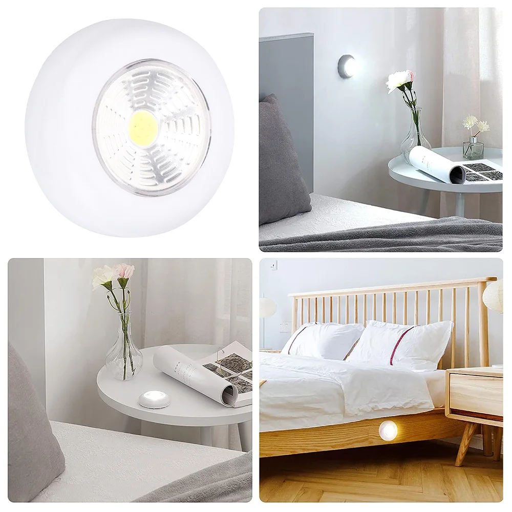 COB Under Cabinet Light Wireless Wall Lamp Stairs Light Wardrobe Cupboard Drawer Closet Light Bedside Light Battery Powered