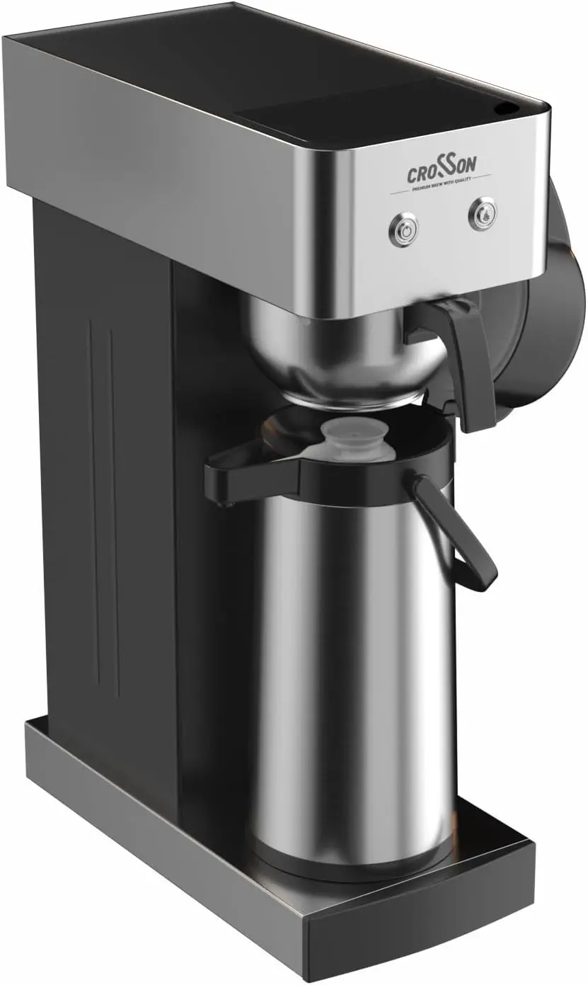 2.2L業務用エアポットコーヒーメーカー、24時間保温機能付き2.2Lサーマルエアポットコーヒーカラフェディスペンサー付きプアオーバードリップコーヒーメーカー