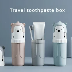 Cute Portable Toothbrush Holder Box Travel Toothbrush Cup Mouthwash Cup Toothpaste Storage Container Bathroom Outdoor Supplies