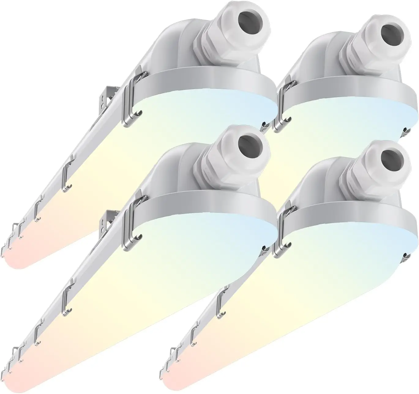 

4FT LED Vapor Tight Light 4-Pack, 60W/50W/40W/30W Adjustable, 5CCT 3000K-6500K, 7800LM, IP65, ETL
