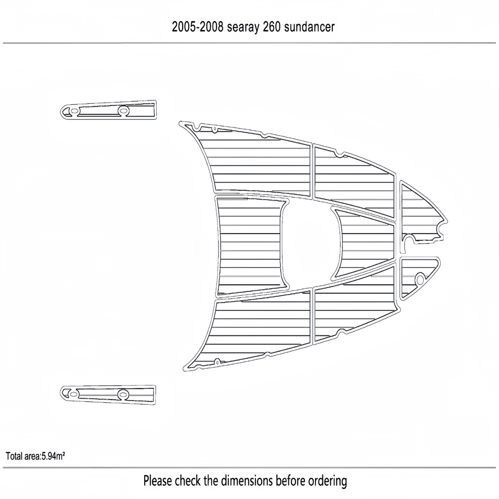 2005-2008 searay 260 sundancer bow 1/4” 6mm EVA FAUX Teak Decking FLOOR SeaDek MarineMat Gatorstep Style Self Adhesive