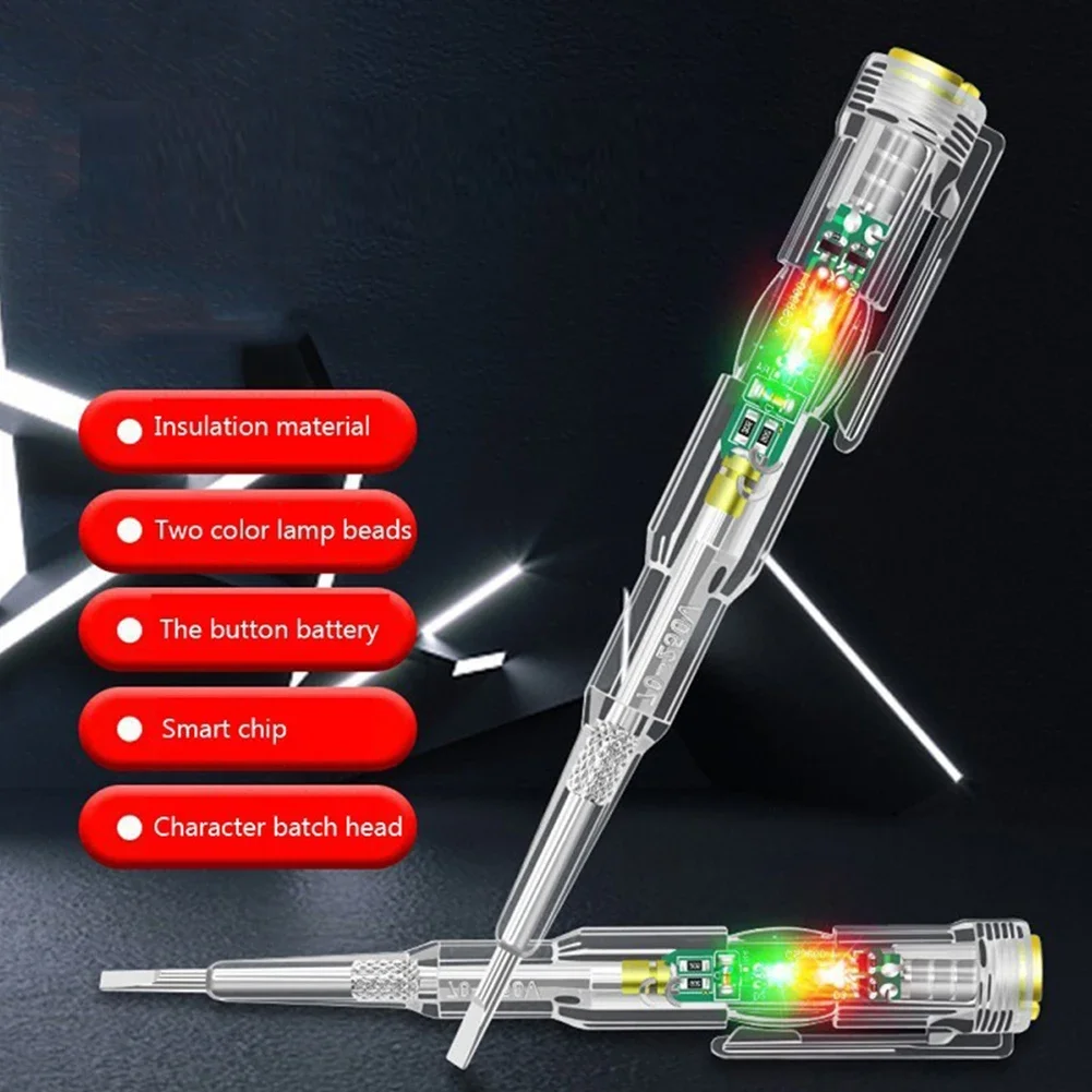 Test Pen Color Double Light Sensor Beep Alarm Electrician Test Broken Zero-Fire Wire Detection Pen High Bright Electrician Pen