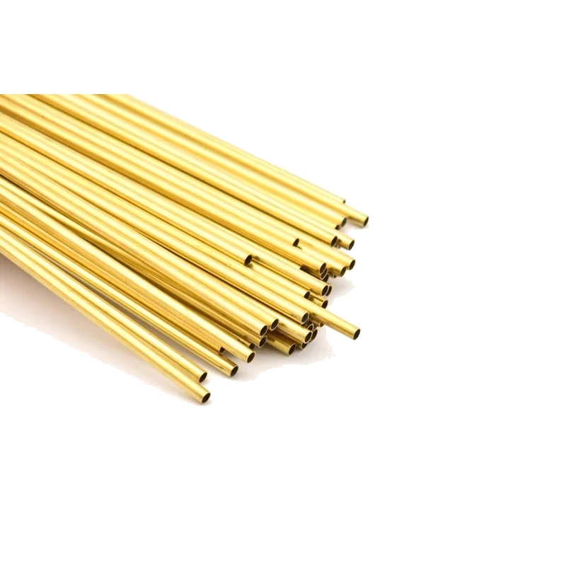 H65 Capillary brass tube 0.8mm 1mm 1.2mm 2mm H59 Hard straight Microtubule brass pipe Thin-wall 0.2 0.25mm